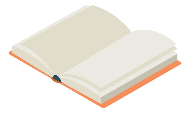 Páginas blancas de la vista superior del libro de tapa dura abierta