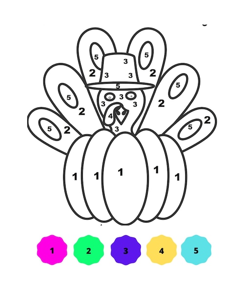 Vector páginas para colorear de acción de gracias para colorear por número página para colorear de acción de gracias para niños