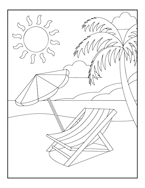 Páginas para colorear de actividades de verano para niños hola libro de colorear de verano para niños
