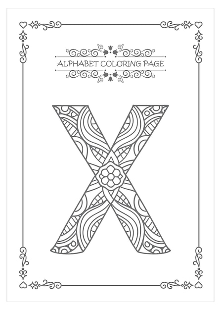 Páginas para colorear de alfabeto para niños en edad preescolar Vector Art Letter AZ
