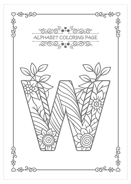 Páginas para colorear de alfabeto para niños en edad preescolar Vector Art Letter AZ