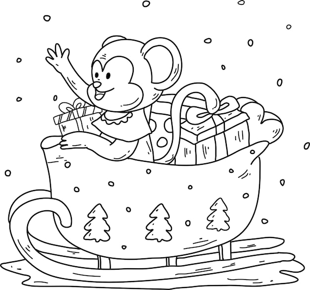 páginas para colorear alfabetos animales dibujos animados monos de Navidad