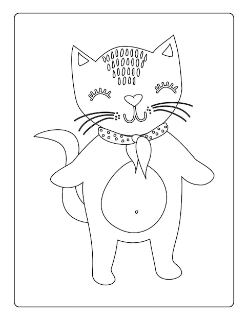 Páginas para colorear de animales para niños con una hoja de actividades en blanco y negro de animales lindos
