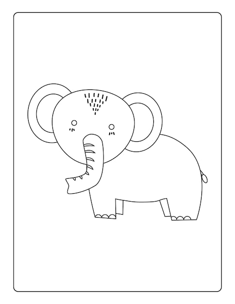 Páginas para colorear de animales para niños con una hoja de actividades en blanco y negro de animales lindos