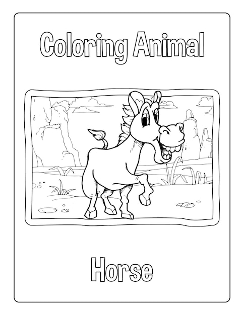 Páginas para colorear de animales de la a a la z para niños con una hoja de actividades en blanco y negro de animales lindos