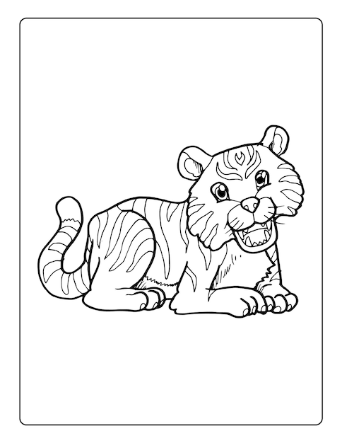 Páginas para colorear de animales de la A a la Z para niños con una hoja de actividades en blanco y negro de animales lindos