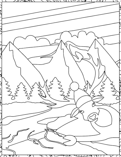 Páginas para colorear blancos y negros para ilustraciones de libros para niños
