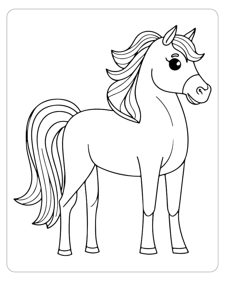 Vector páginas para colorear caballos _vector de caballos_ caballo blanco y negro