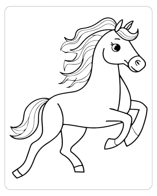 Páginas para colorear caballos _Vector de caballos_ Caballo blanco y negro