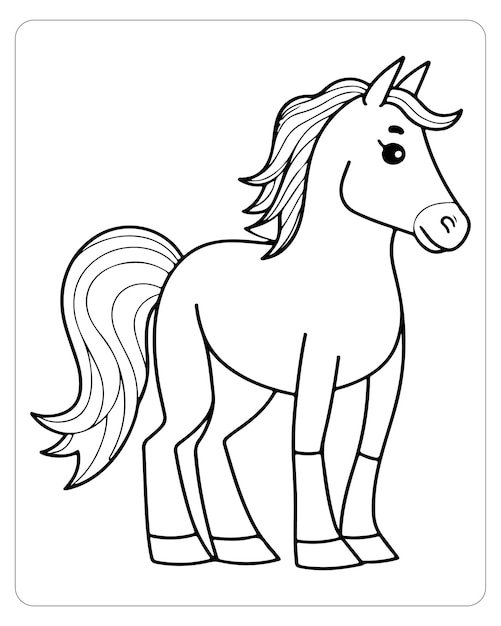 Vector páginas para colorear caballos