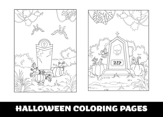 Páginas para colorear de calabaza de halloween para niños página para colorear de educación de halloween para niños en edad preescolar