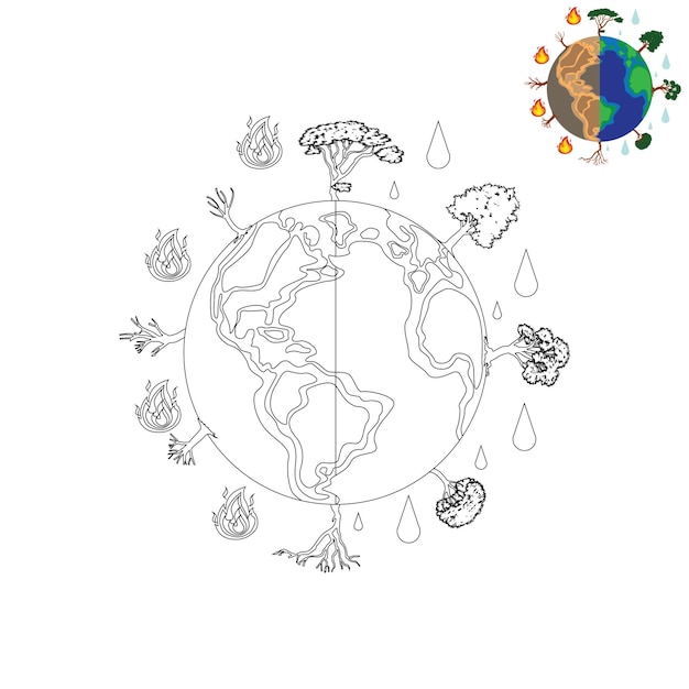 Páginas para colorear calentamiento global