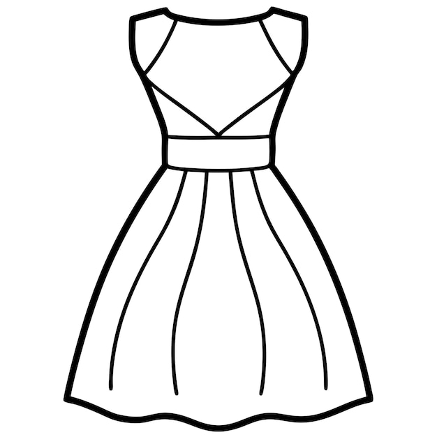 páginas para colorear con un contorno de un vestido