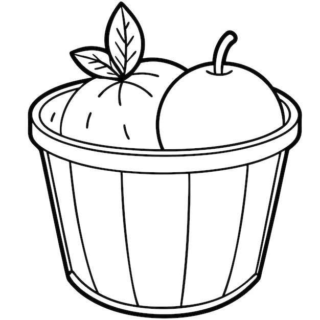 Páginas para colorear de cubo de frutas naranja Diseños frescos y vibrantes para los amantes de la fruta