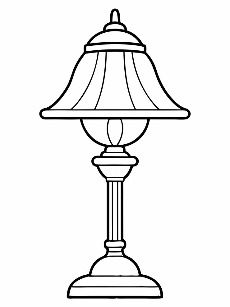 Vector páginas para colorear de a cute lamp para niños y adultos con diseño vectorial