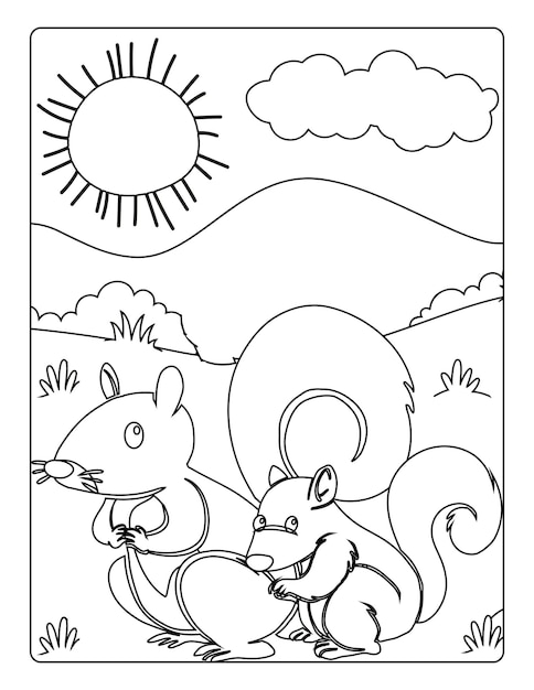 Páginas para colorear del día de la madre para niños con animales lindos, hoja de trabajo de actividades en blanco y negro