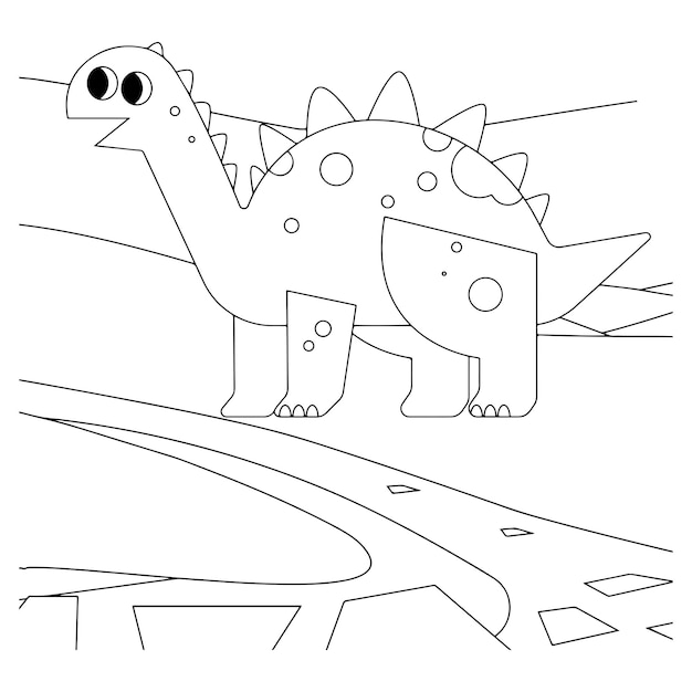 Páginas para colorear de dinosaurios para niños premium vector
