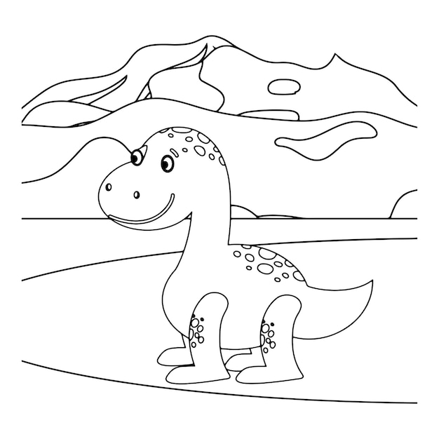 Páginas para colorear de dinosaurios para niños premium vector