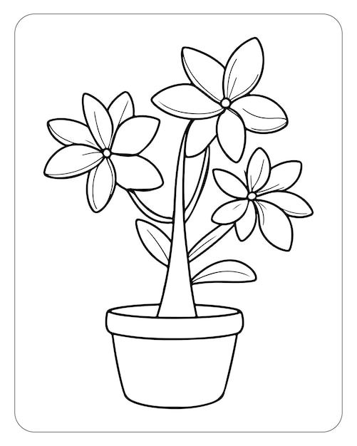 Vector páginas para colorear flores para niños