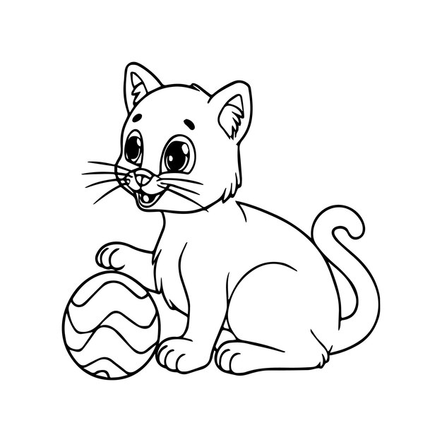 Páginas para colorear de gatos lindos para el libro de colorear Vector de contorno de gatos Jugar a las páginas para colorear gatos graciosos