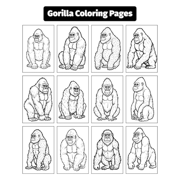 Páginas para colorear de gorilas para niños