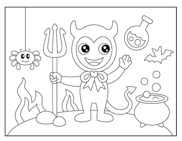 Vector páginas para colorear para halloween para niños