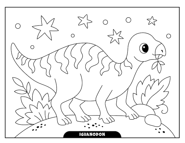 Páginas para colorear Iguanodon para niños