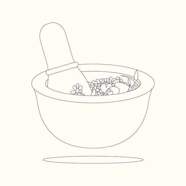 Páginas para colorear Ilustración de medicina alternativa