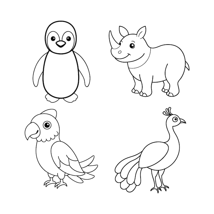 Vector páginas para colorear con ilustraciones de dibujos animados