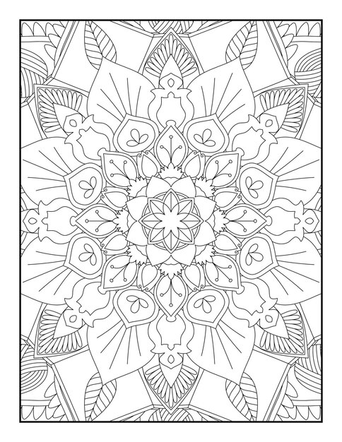Páginas para colorear de mandala, página para colorear de adultos, diseño de patrón de mandala, mandala