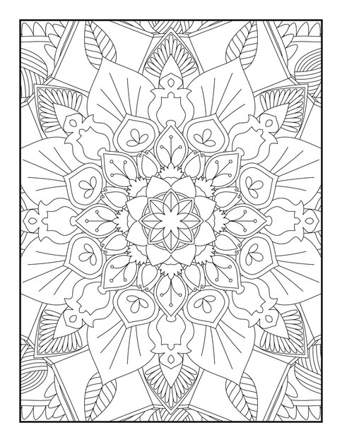 Páginas para colorear de mandala, página para colorear de adultos, diseño de patrón de mandala, mandala