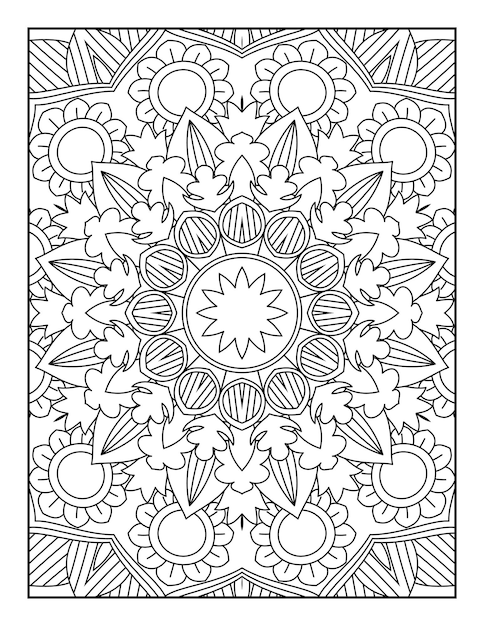 Páginas para colorear de mandala, página para colorear de mandala para adultos, páginas para colorear para adultos, mandala