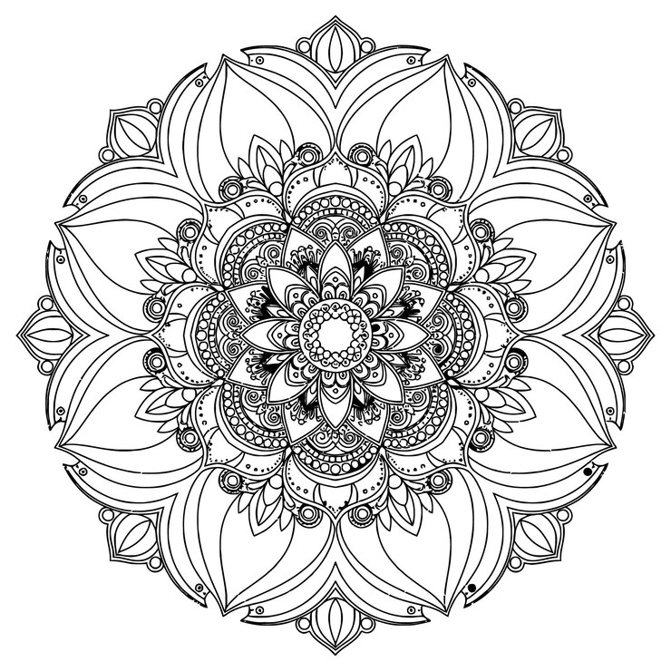 Páginas para colorear Mandala Patrón para un diseño vectorial e ilustración
