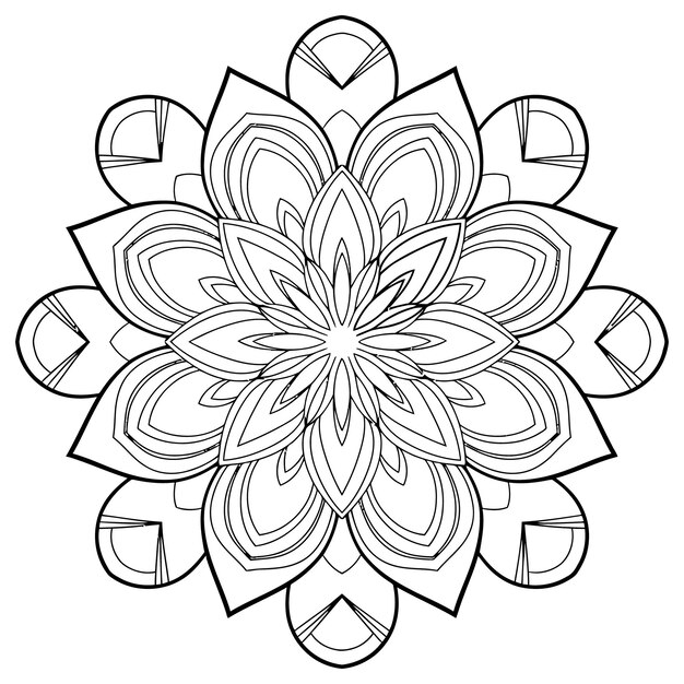 Páginas para colorear Mandala Patrón para un diseño vectorial e ilustración