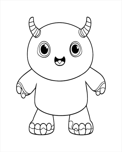 Páginas para colorear Monstruo_ Arte de monstruo_ Ilustración de monstruos