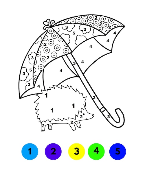 Vector páginas para colorear por número de acción de gracias para niños páginas para colorear por número de acción de gracias