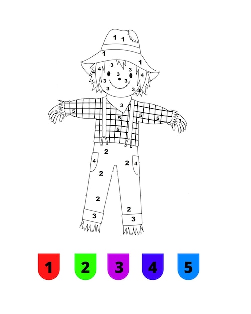Vector páginas para colorear por número de acción de gracias para niños páginas para colorear por número de acción de gracias
