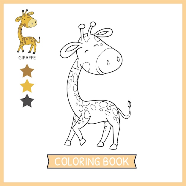 Páginas para colorear o libros para niños ilustración de dibujos animados lindo hipopótamo