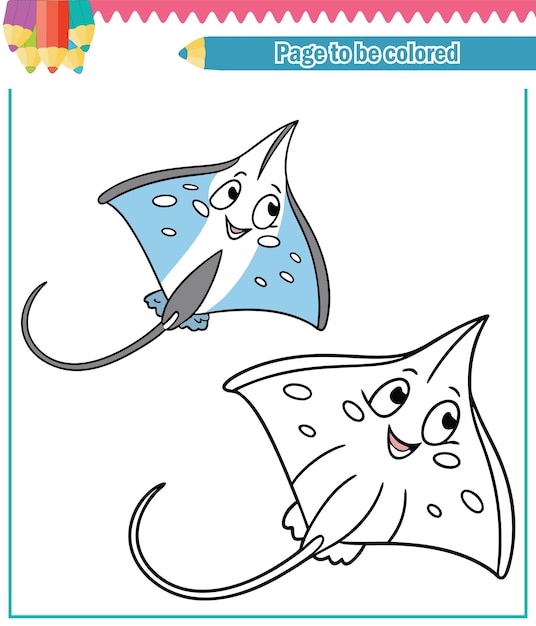 Páginas para colorear o libros para niños ilustración de dibujos animados de rayas picantes
