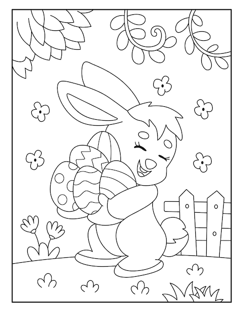 Vector páginas para colorear de pascua para niños