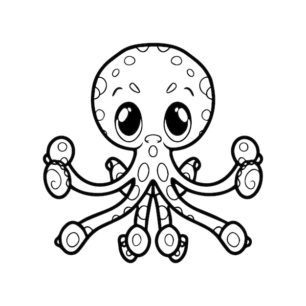 Páginas para colorear pulpo Esbozo de pulpo para libro para colorear