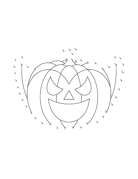 Vector páginas para colorear punto a punto de halloween halloween connect the dot page