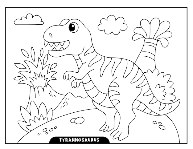 Páginas para colorear Tyrannosaurus para niños