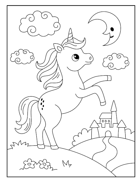 Páginas para colorear unicornio para niños
