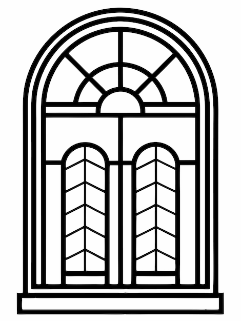 Páginas para colorear ventanas para niños y adultos con diseño vectorial