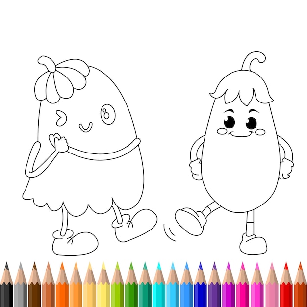 Páginas de libros para colorear arte de línea arte vectorial ilustración