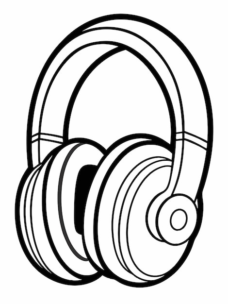 Páginas de libros de colorear para auriculares para niños y adultos con diseño vectorial