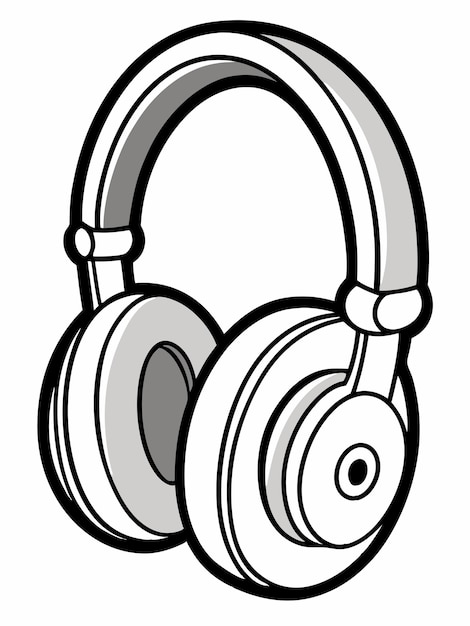 Páginas de libros de colorear para auriculares para niños y adultos con diseño vectorial