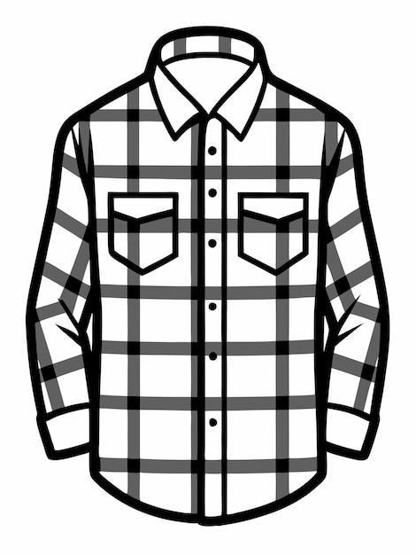 Páginas de libros de colorear camisas a cuadros elegantes para niños y adultos con diseño vectorial