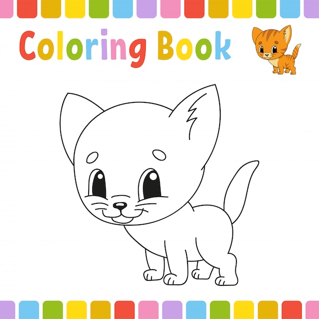 Páginas de libros para colorear para niños. Ilustración de dibujos animados lindo